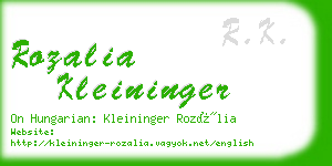 rozalia kleininger business card